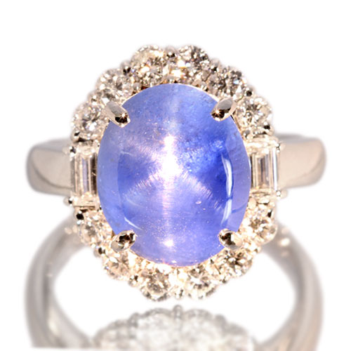 スターサファイア6.9ct ダイヤモンド1ct プラチナ リング（指輪