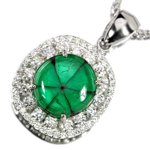 トラピッチェエメラルド10.7ct ダイヤモンド1.8ct プラチナ/ホワイト  