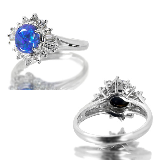 第24回抽選販売＞ブラックオパール0.9ct ダイヤモンド0.47ct プラチナ  
