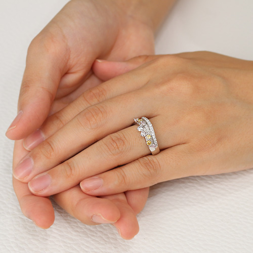 カラーダイヤモンド0.41ct ダイヤモンド0.33ct プラチナ リング