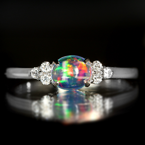 TIME SALE】メキシコ産ウォーターオパール0.46ct ダイヤモンド