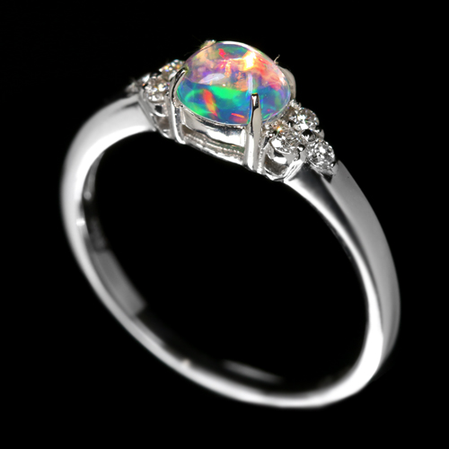 TIME SALE】メキシコ産ウォーターオパール0.46ct ダイヤモンド