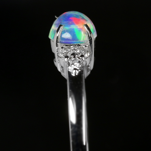 TIME SALE】メキシコ産ウォーターオパール0.46ct ダイヤモンド