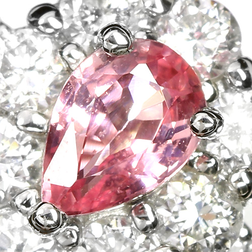 パパラチアサファイア0.25ct ダイヤモンド プラチナ リング