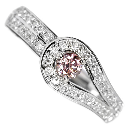 ピンクダイヤモンド 0.147ct/FP/I-1 ダイヤモンド プラチナ リング 