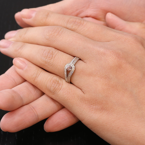 ピンクダイヤモンド 0.147ct/FP/I-1 ダイヤモンド プラチナ リング 