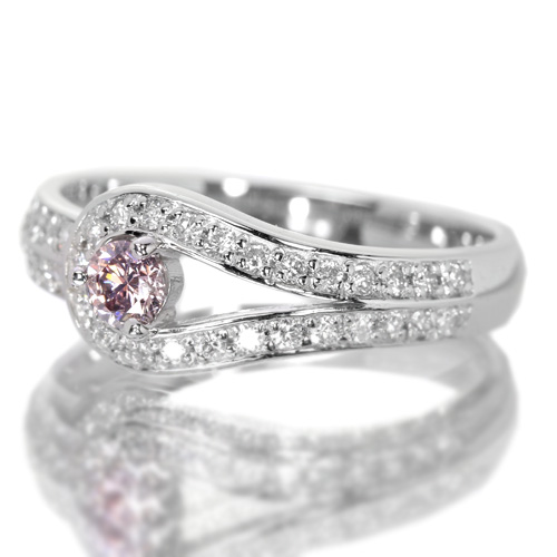 ピンクダイヤモンド 0.147ct/FP/I-1 ダイヤモンド プラチナ リング 