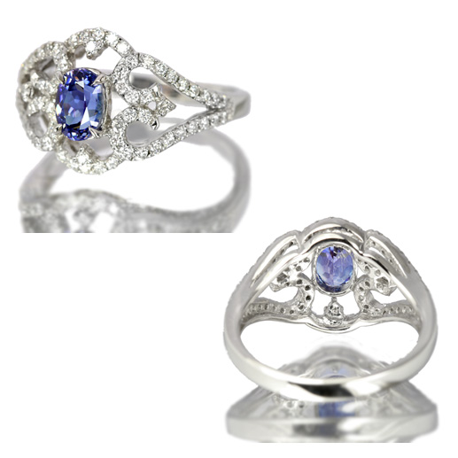 ダイヤモンド & ベニトアイト　リング　プラチナ 第27回抽選販売＞ベニトアイト0.7ct ダイヤモンド0.4ct プラチナ