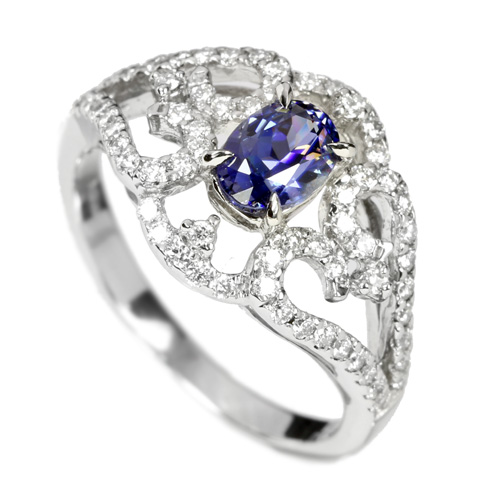 第27回抽選販売＞ベニトアイト0.7ct ダイヤモンド0.4ct プラチナ
