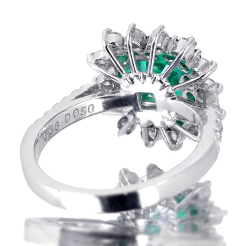 コロンビア産エメラルド1.5ct ダイヤモンド/エメラルド プラチナ