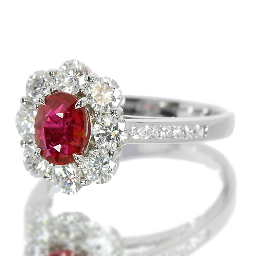 非加熱ルビー 1ct ダイヤモンド プラチナ リング（指輪）【品質保証書