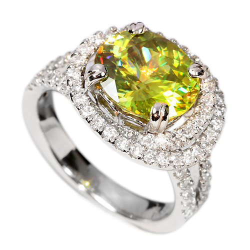 スフェーン3.7ct ダイヤモンド0.8ct プラチナ リング（指輪