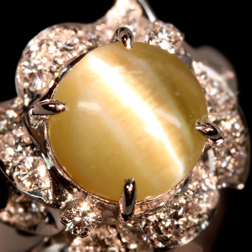 第85回抽選販売＞クリソベリルキャッツアイ 3.1ct ダイヤモンド
