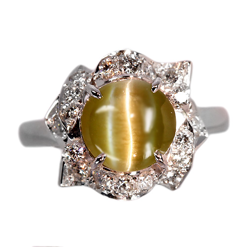 第85回抽選販売＞クリソベリルキャッツアイ 3.1ct ダイヤモンド