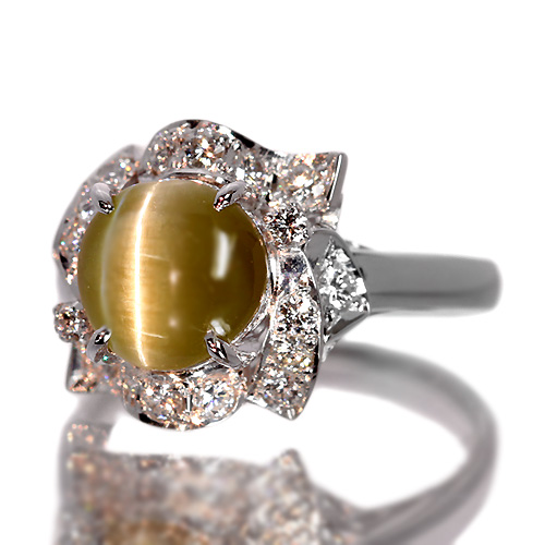 第85回抽選販売＞クリソベリルキャッツアイ 3.1ct ダイヤモンド