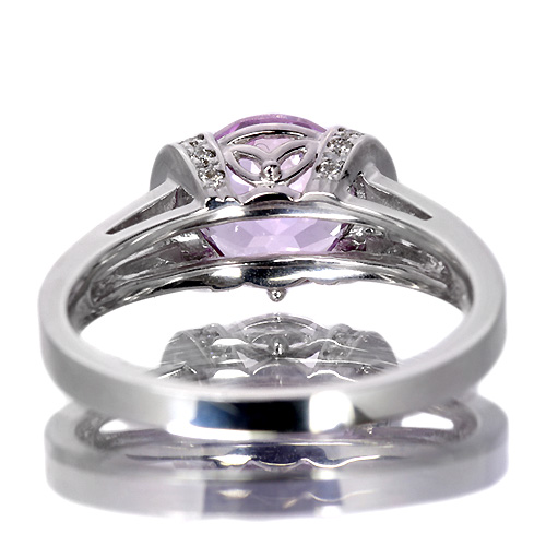 クンツァイト2.45ct ダイヤモンド0.13ct K18ホワイトゴールド