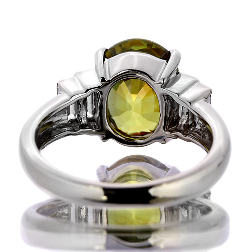 スフェーン 3.4ct ダイヤモンド プラチナ リング（指輪）【品質保証書 