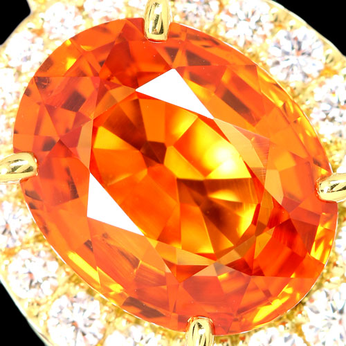 ナミビア産マンダリンガーネット 6.9ct ダイヤモンド イエローゴールド ネックレス【品質保証書/宝石鑑別書付】 即納ジュエリー  ジュエリー通販リジュー | レアストーン・高級ジュエリーオンラインショップ