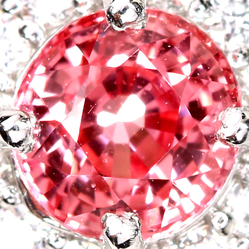 パパラチアサファイア 0.8ct ダイヤモンド プラチナ リング