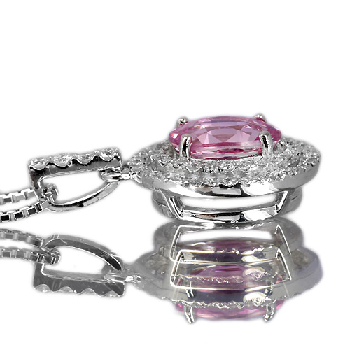非加熱ピンクサファイア1.0ct ダイヤモンド プラチナ ネックレス【品質