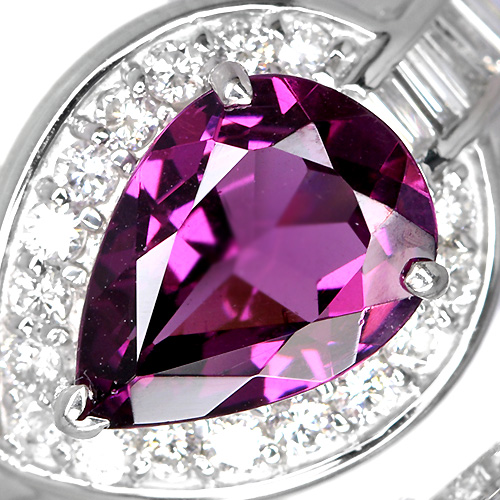 グレープガーネット（ロードライト）2.0ct ダイヤモンド プラチナ