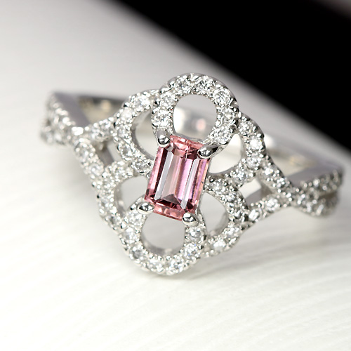 インペリアルトパーズ 0.4ct ダイヤモンド プラチナ リング（指輪