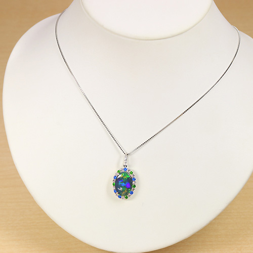 オーストラリア産ブラックオパール 4.1ct ダイヤモンド プラチナ