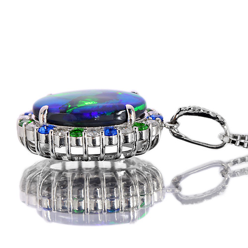 オーストラリア産ブラックオパール 4.1ct ダイヤモンド プラチナ