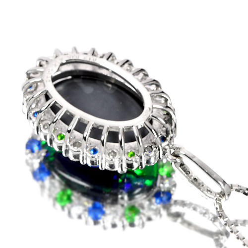 オーストラリア産ブラックオパール 4.1ct ダイヤモンド プラチナ