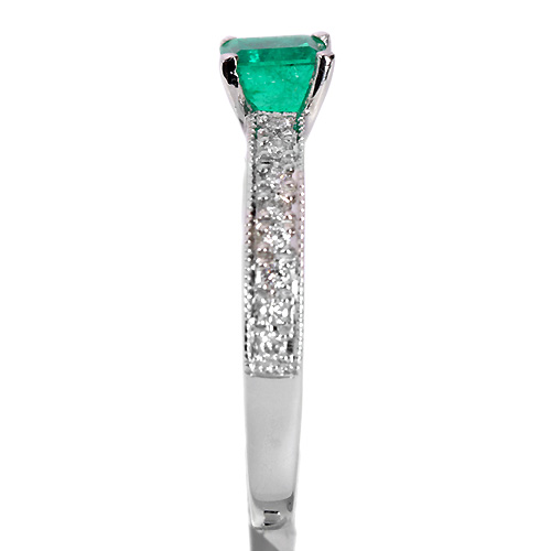 専用JD415★高級 コロンビア産エメラルド1.05ct D リング 鑑付 コロンビア産エメラルド 0.5ct ダイヤモンド プラチナ リング