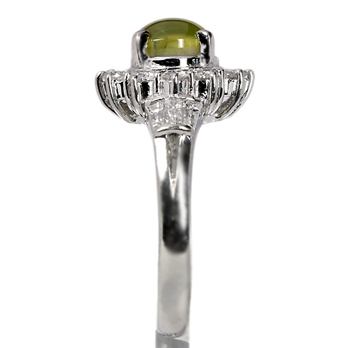 ダイヤモンドリング 2ct 第90回抽選販売＞クリソベリルキャッツアイ 2ct ダイヤモンド