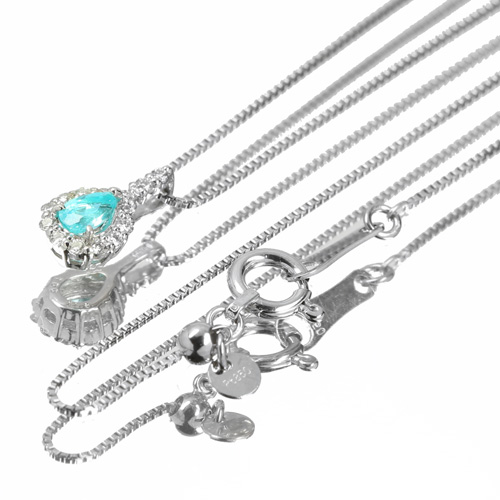 新品】ブラジル産パライバトルマリン プラチナ ダイヤモンド