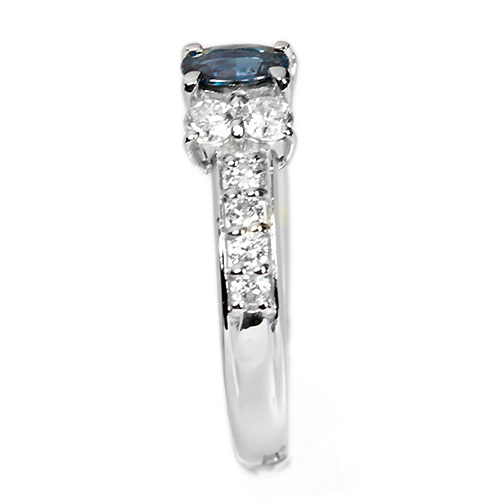 ブラジル産アレキサンドライト 0.38ct ダイヤモンド プラチナ リング 