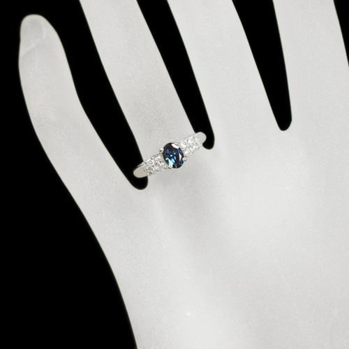 ブラジル産アレキサンドライト0.6ct ダイヤモンド プラチナ リング