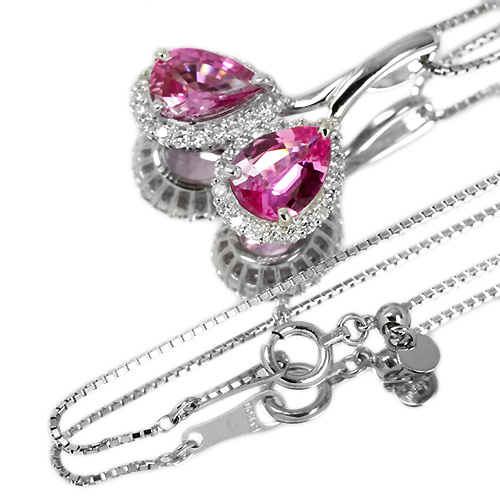 ピンクサファイア✨ダイヤモンド ネックレス　トップ プラチナ 新品仕上済 ダイヤ 16.jpg