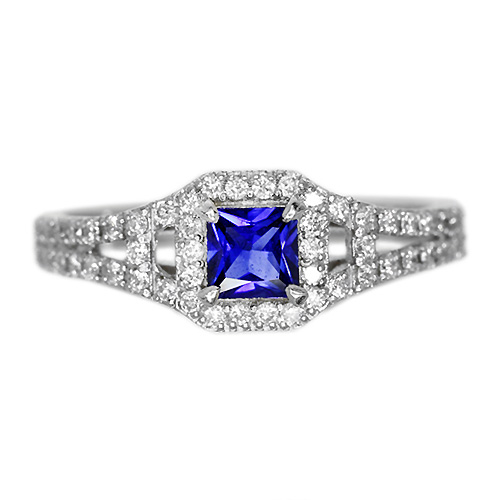 ブルーサファイア ダイヤモンド プラチナ リング（指輪）【品質保証書