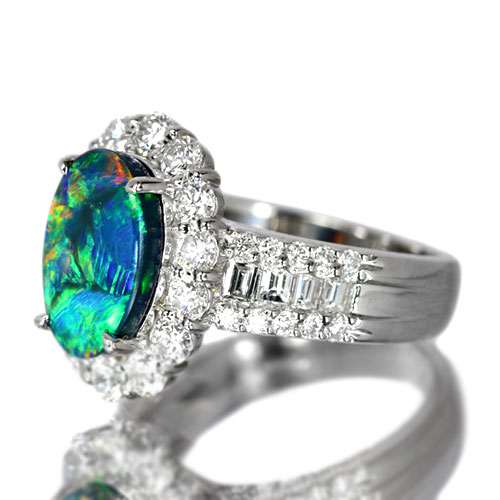 メキシコ産ファイアオパール 1.7ct ダイヤモンド 約1ct プラチナ