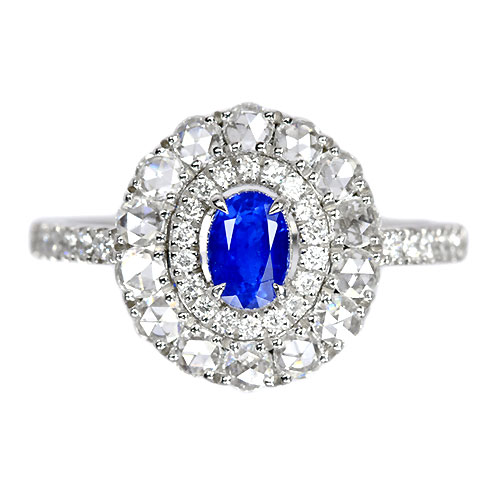 アウイナイト 0.36ct ローズカットダイヤモンド プラチナ リング（指輪 