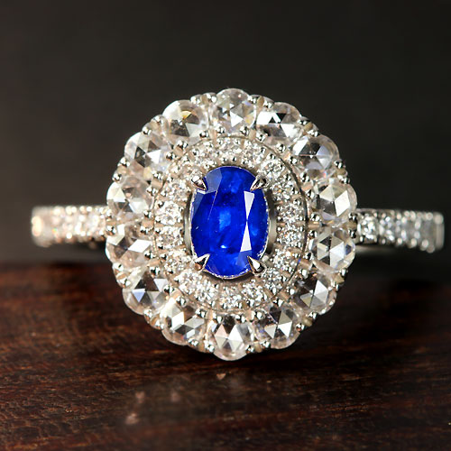 アウイナイト 0.36ct ローズカットダイヤモンド プラチナ リング（指輪 