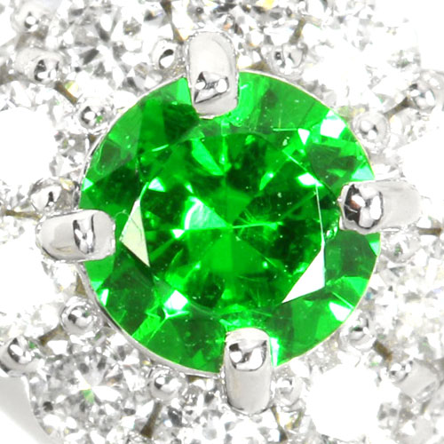 ロシア産デマントイドガーネット 0.2ct ダイヤモンド プラチナリン