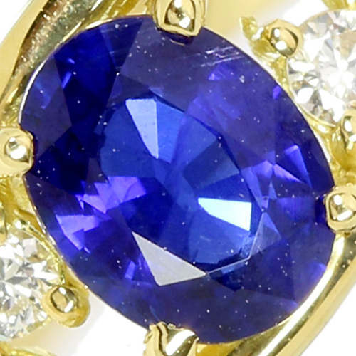 ブルーサファイア 0.3ct ダイヤモンド イエローゴールド リング（指輪