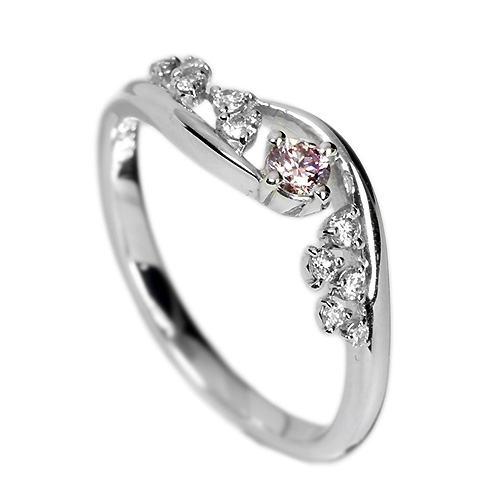 ピンクダイヤモンド 0.09ct/FPP ダイヤモンド プラチナ リング（指輪