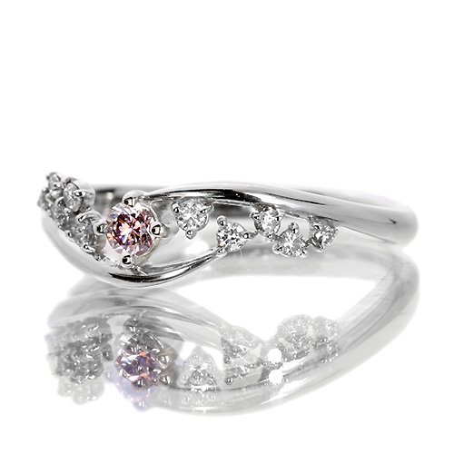 ピンクダイヤモンド 0.09ct/FPP ダイヤモンド プラチナ リング（指輪