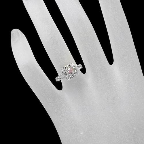ピンクダイヤモンド 0.3ct/FPP ダイヤモンド0.4ct プラチナ リング