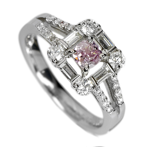 ピンクダイヤモンド 0.3ct/FPP ダイヤモンド0.4ct プラチナ リング