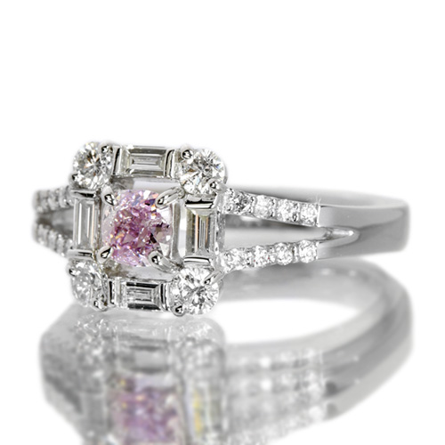 ピンクダイヤモンド 0.3ct/FPP ダイヤモンド0.4ct プラチナ リング