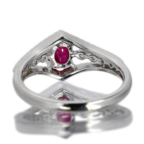 PTルビー0.48カラットダイヤモンド0.54カラットリング　Size7 PTルビー0.48カラットダイヤモンド0.54カラットリング Size7