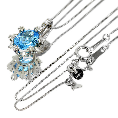 スイスブルートパーズ 1.3ct ダイヤモンド ホワイトゴールド