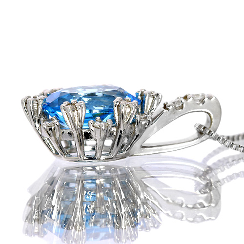 スイスブルートパーズ 1.3ct ダイヤモンド ホワイトゴールド