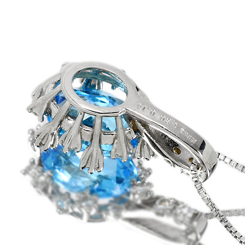 スイスブルートパーズ 1.3ct ダイヤモンド ホワイトゴールド